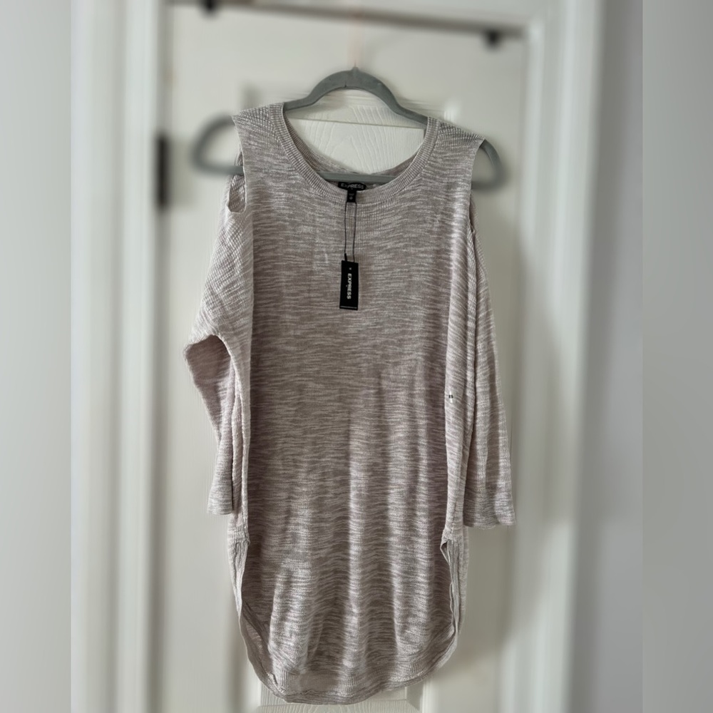 Express Cold Shoulder Cut Out Sleeve Tunic Top
